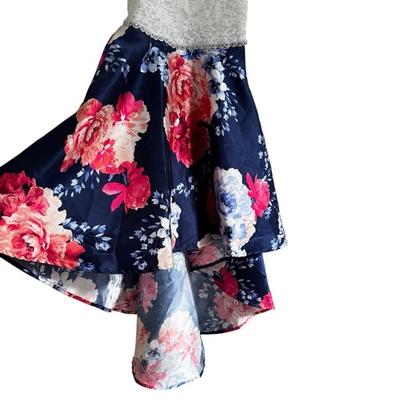 Speechless High Low Floral Dress Lace Embellished Sleeveless Girls 10-12 - Picture 3 of 10